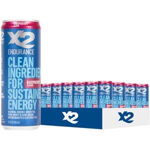 X2 ENDURANCE Clean Energy Drink, Raspberry, 12 Ct, 12 Fl Oz - 12 Oz , CVS