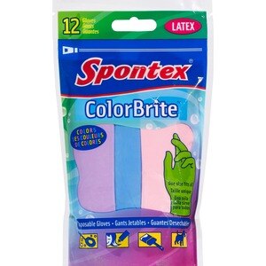 Spontex ColorBrite - Guantes de látex, paquete de 12