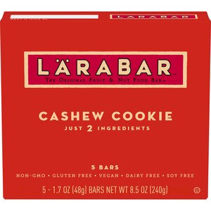 Larabar - Barras, Cashew Cookie, 5 u.