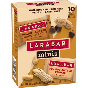 Larabar Minis Peanut Butter Chocolate Chip and Peanut Butter Cookie, 10 ct