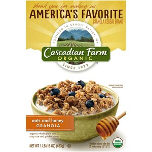 Cascadian Farm Organic Oats & Honey Granola 16 Oz Box - 11 Oz , CVS
