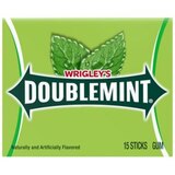 Wrigley's Doublemint Chewing Gum, Single Pack, 15 ct, thumbnail image 1 of 7