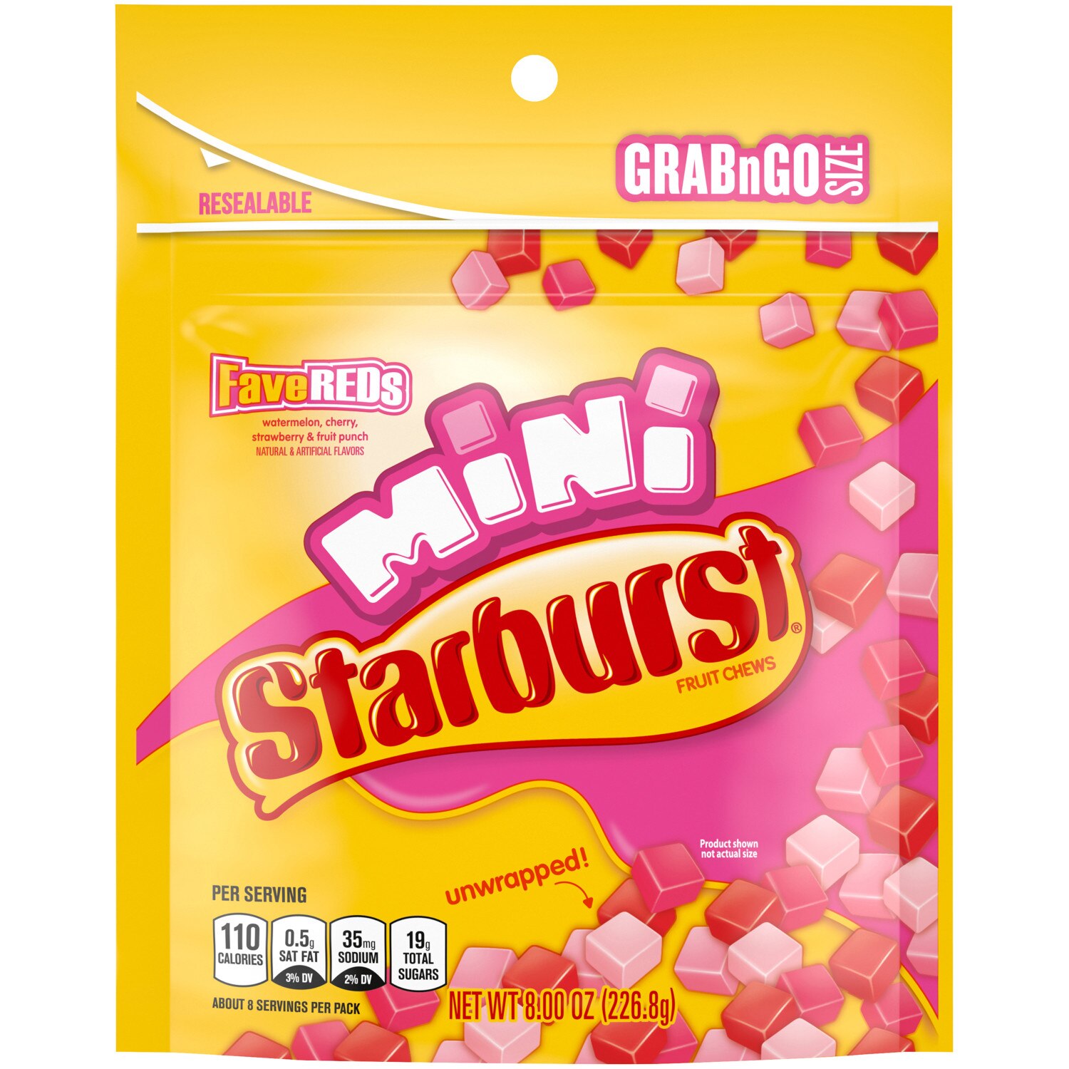Starbursts FaveREDs Fruit Chewy Candy Grab N Go, 8 OZ