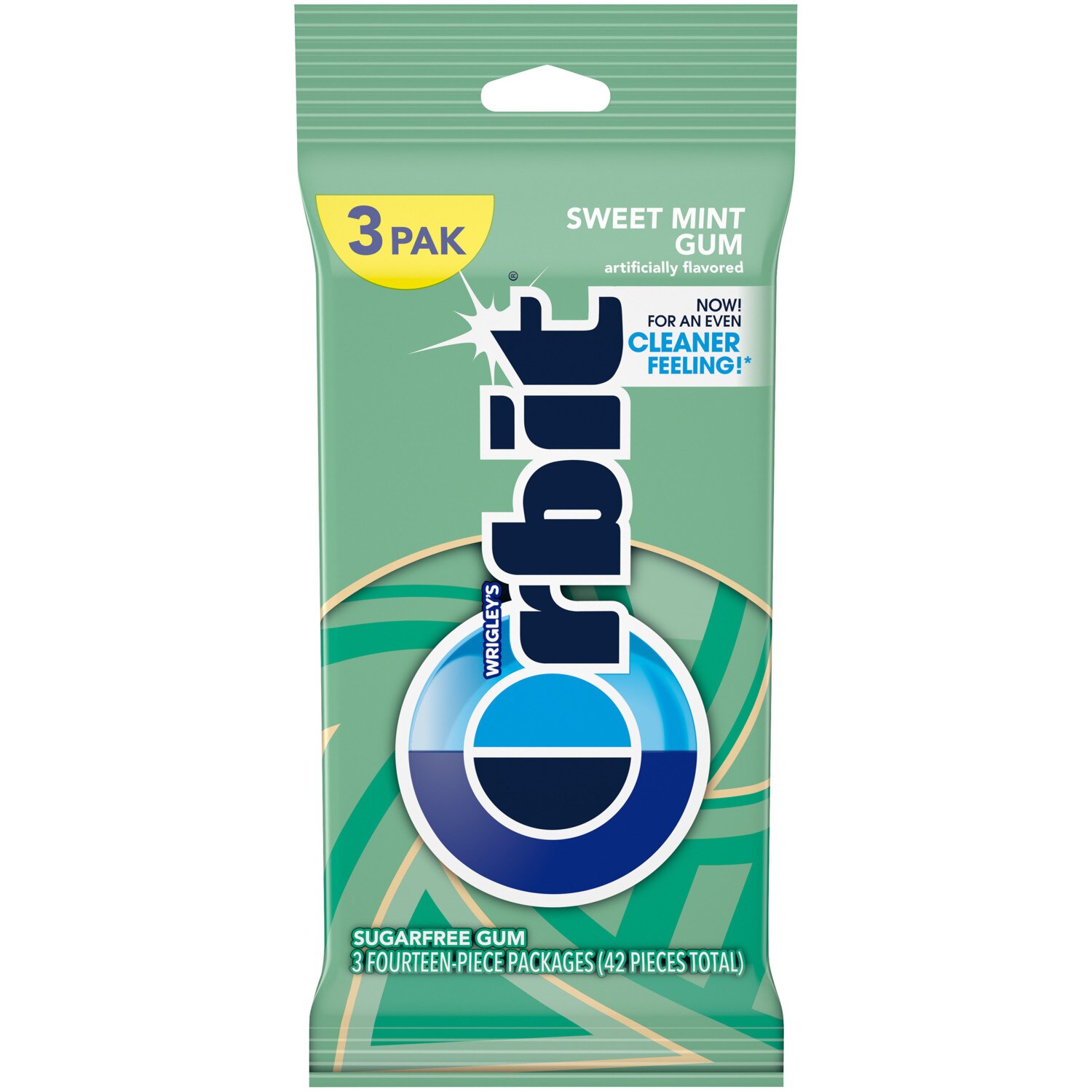 Orbit Sweet Mint Sugar Free Chewing Gum, 14 ct, Pack of 3