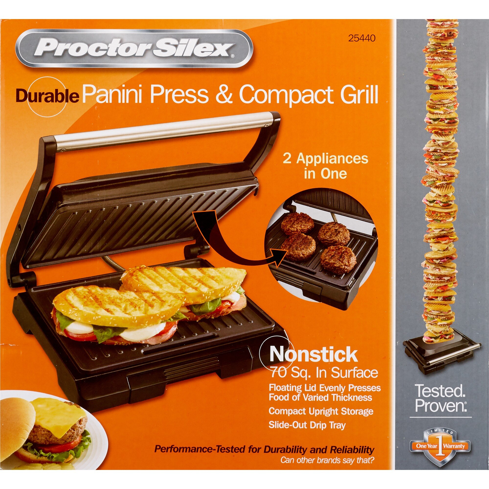 Proctor Silex Durable Panini Press & Compact Grill