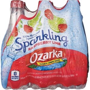  Ozarka Sparkling Natural Spring Water Plastic Bottle Raspberry Lime 