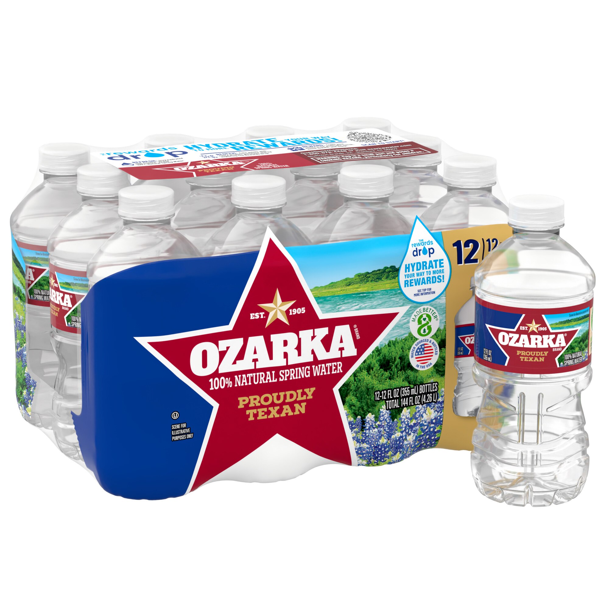 Ozarka 100% Natural Spring Water Plastic Bottle, 12 Ct, 12 Oz , CVS