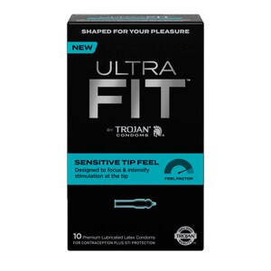 Trojan UltraFit Sensitive Tip Feel, 10 CT