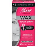 Nair Hair Remover Wax Ready-Strips for Face & Bikini, 40 CT, thumbnail image 1 of 6