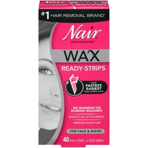 Barbasol Nair Hair Remover Wax Ready-Strips For Face & Bikini, 40 Ct , CVS
