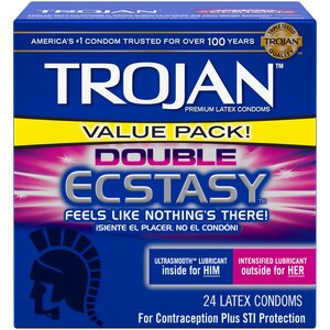  Trojan Double Ecstasy Premium Latex Condoms, 24CT 