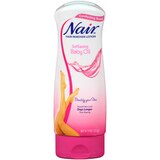 Nair Hair Remover Lotion, Softening Baby Oil, thumbnail image 1 of 6