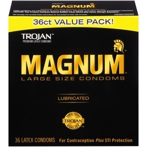 Trojan Magnum - Condones de látex lubricados, grandes