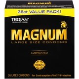 Trojan Magnum Large Lubricated Latex Condoms, thumbnail image 1 of 5