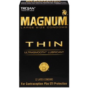 Trojan Magnum - Condones de látex finos lubricados, grandes