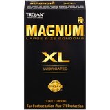 Trojan Magnum XL Lubricated Latex Condoms, 12 CT, thumbnail image 1 of 5