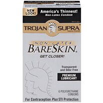 Trojan Supra Lubricated Non-Latex BareSkin Condoms, 6 CT