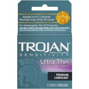 Trojan Ultra Thin Lubricated Latex Condoms, 3 Ct , CVS