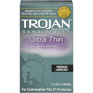 Trojan - Condones de látex ultrafinos lubricados