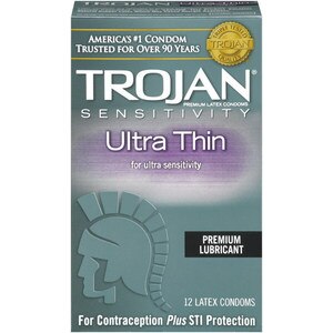 Trojan Ultra Thin Lubricated Latex Condoms, 12 Ct , CVS