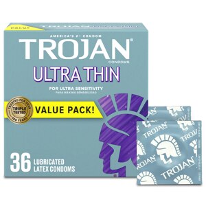 Trojan Ultra Thin Lubricated Latex Condoms, 36 Ct , CVS