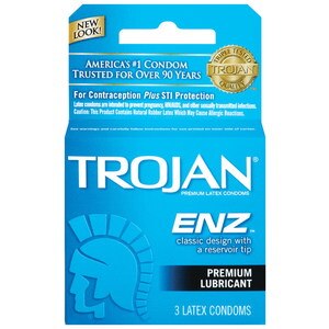 Trojan-Enz Condoms Lubricated Latex, 3 Ct , CVS