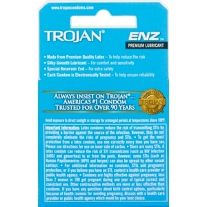 Trojan Enz Condoms Lubricated Latex With Photos Prices Reviews