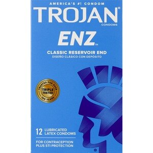 Trojan-Enz - Condones de látex lubricados con espermicida