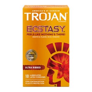  Trojan Ecstasy UltraSmooth Ultra Ribbed Premium Latex Condoms 