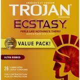 Trojan Ecstasy UltraSmooth Ultra Ribbed Premium Latex Condoms, thumbnail image 1 of 2
