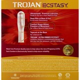 Trojan Ecstasy UltraSmooth Ultra Ribbed Premium Latex Condoms, thumbnail image 2 of 2