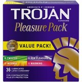 Trojan Pleasure Pack Lubricated Latex Condoms, thumbnail image 1 of 5