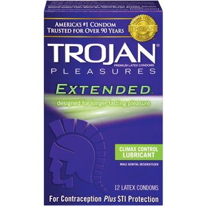 Trojan Extended Pleasure - Condones lubricados para control del clímax