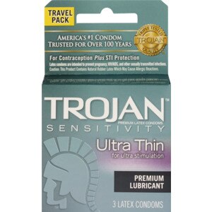 Trojan Ultra Thin Condoms, Travel Pack, 3 Ct , CVS