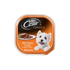  Cesar Canine Cuisine With Chicken and Liver Dog Food Trays, 3.5 OZ 