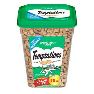 Temptations Classic - Bocadillos para gatos, sabor Seafood Medley, 16 oz