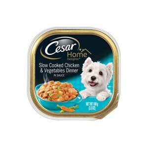 Cesar Home Delights Slow Cooked Chicken & Vegetables Dinner Dog Food Trays, 3.5 OZ