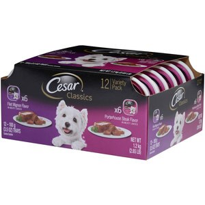 Cesar Classics Canine Cuisine Variety Pack Filet Mignon & Porterhouse Steak Wet Dog Food, 12 Ct - 3.5 Oz , CVS