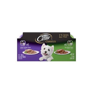 Cesar Classic Canine Cuisine Variety Pack Top Sirloin & Grilled Chicken Flavor Wet Dog Food, 12 Ct - 3.5 Oz , CVS