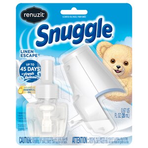  Renuzit Snuggle Scented Oil Starter Kit and Refill, Linen Escape 