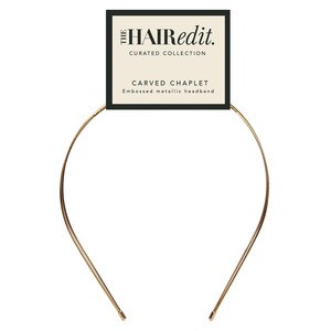 The Hair Edit Gold Carved Chaplet Metallic Headband