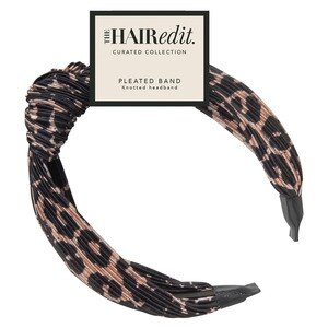 The Hair Edit Leopard Print Pleated Headband