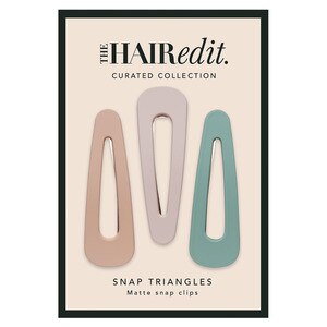 The Hair Edit Matte Snap Triangle Clips, Assorted Colors, 3 Ct , CVS