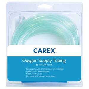 Carex Oxygen Supply Tubing With Green Tint, 25 Feet 1 EA