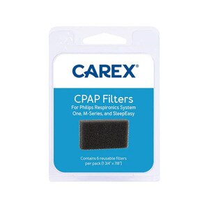 Carex CPAP Foam Filters for Philips Respironics System One, REMStar M-Series, and SleepEasy Machines, 6 CT
