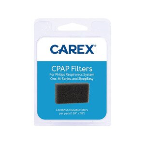 Carex - Filtros de espuma para CPAP para máquinas Philips Respironics System One, REMStar M-Series y SleepEasy, 6 u.