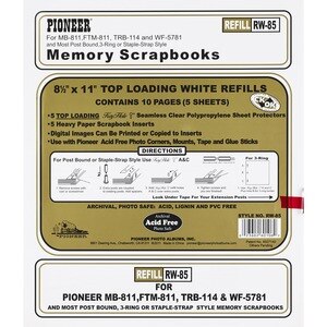 Pioneer 8.5x11 White Scrapbook Reill Pack, Contains 5 Sheets - 8.5 Inch , CVS