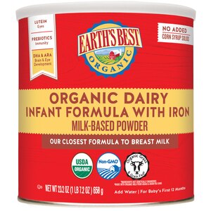 Earth's Best Organic - Fórmula para bebé con hierro, 23.2 oz