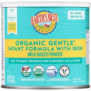 Earth's Best, Organic Gentle Infant Formula with Iron, 21 oz. Canister