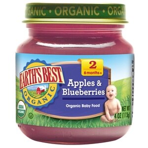  Earth's Best Organic Apples & Blueberries Baby Food, 6mos + 